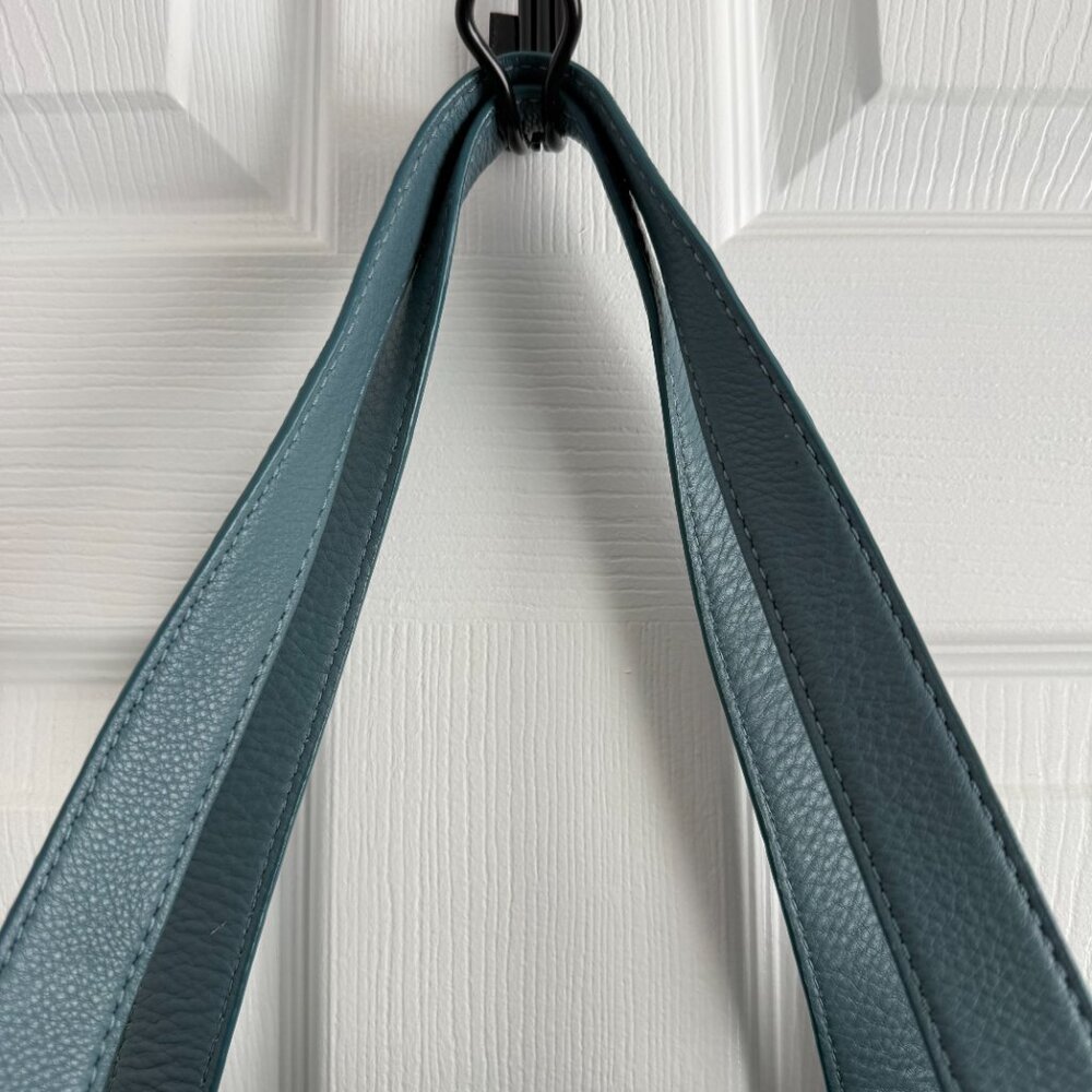 Michael Kors Dusty Blue Double Handle Leather Shoulder Bag - Picture 6 of 8